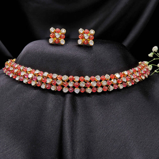 925 Silver Timeless Ruby Polki Convertible Set