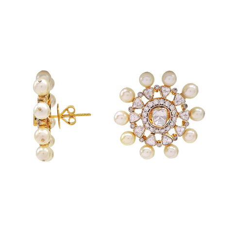 Royal Radiance Polki Pearl Elegance Earring