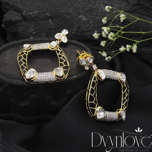 Polki Diamond Jali Earring