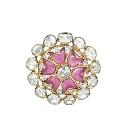 Luminous Luxe Tourmaline Diamond Polki Ring