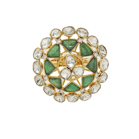 Celestial Greens Diamond Polki Ring