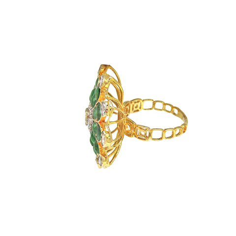 Emerald Cascade Waterfall Ring