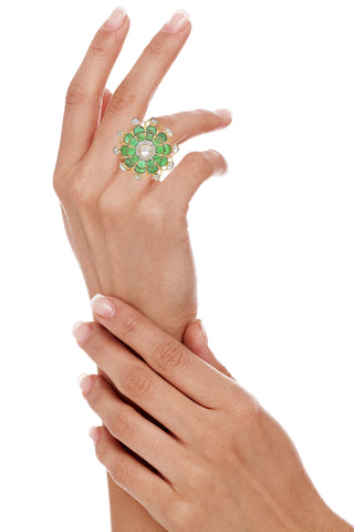 Emerald Cascade Waterfall Ring