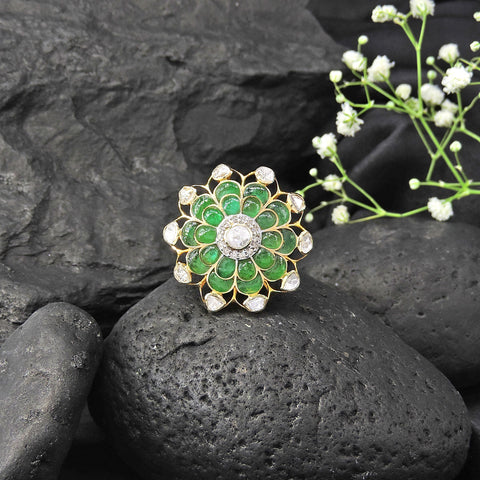 Emerald Cascade Waterfall Ring