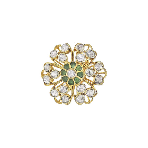 Enchanted Green Diamond Polki Ring