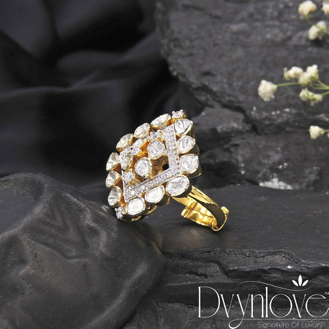 Polki Ring With Diamond