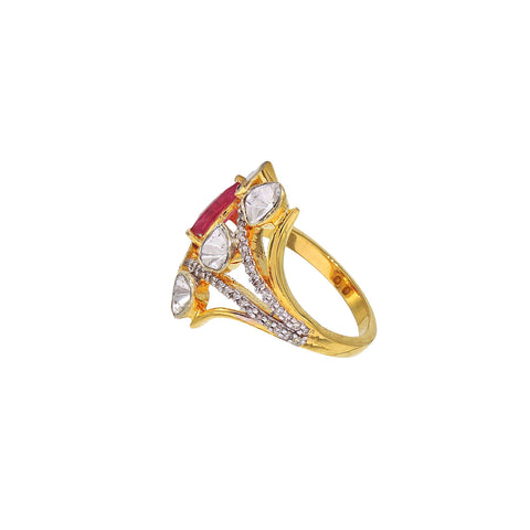 Royal Ruby  Polki Diamond Ring