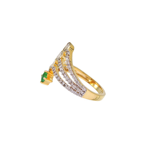 Mystic Meadow Polki Diamond Emerald Ring