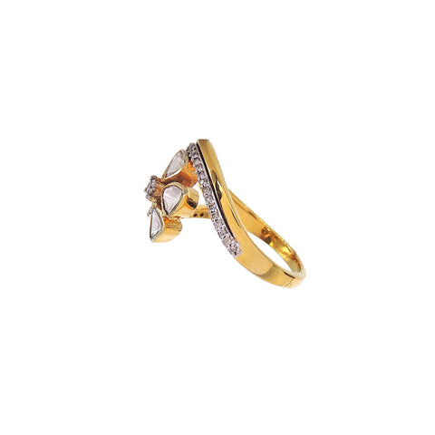 Floral Splendor Diamond & Gold Blossom Ring