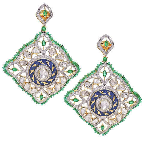 Earrings with polki And diamond 