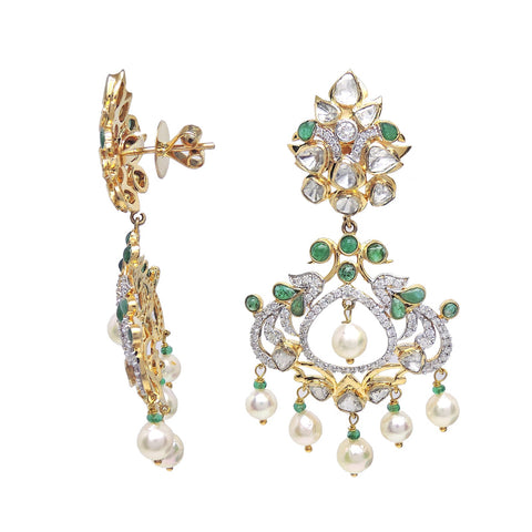 Studded peacock earrings