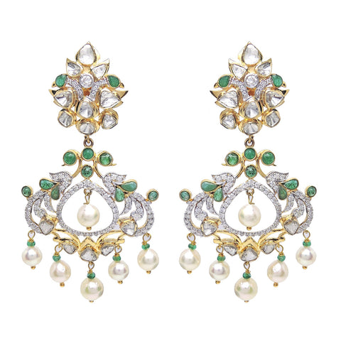 Studded peacock earrings