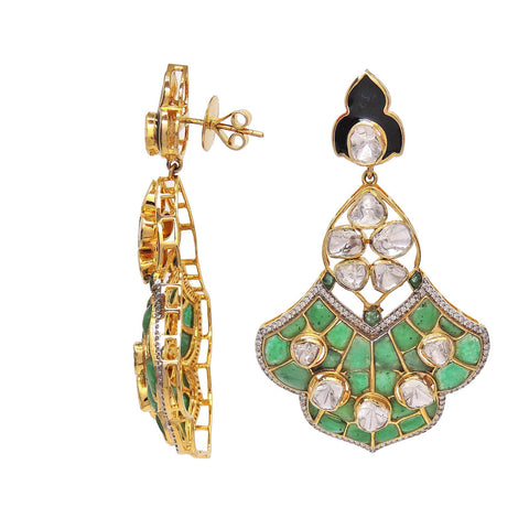 Emerald cluster earrings - Dvynlove