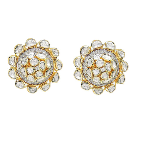 Chakari Style Diamond Polki Stud