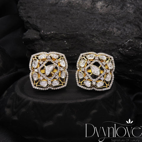 Polki Earring With Gold and Diamond