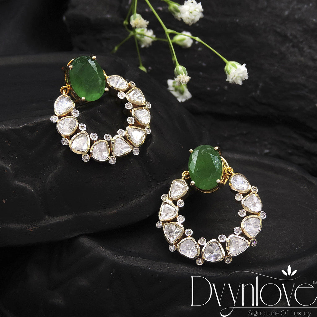 Emerald Hoop Earrings - Dvynlove